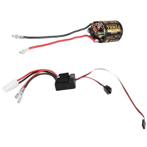 Goufride 540 Brushed Motor 55T mit 1060 Brushed ESC 60A 2-3S LiPo Wasserdichter Elektrischer Geschwindigkeitsregler für RC 1/10 Crawler Car von Goufride