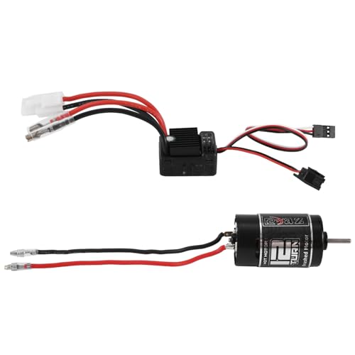 Goufride 550 Brushed Motor 12T mit 1060 Brushed ESC 60A 2-3S LiPo Wasserdichter Elektrischer Geschwindigkeitsregler für RC 1/10 Crawler Car von Goufride