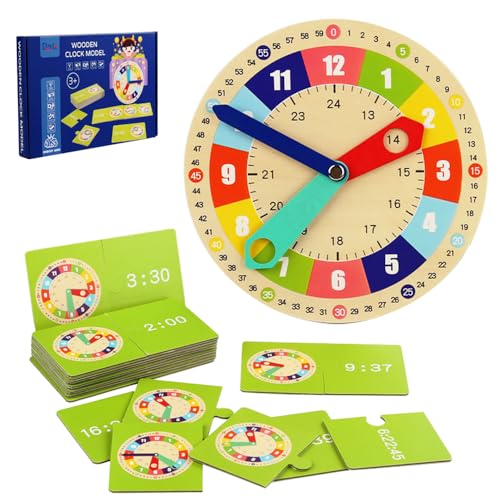 Goujfol Lernuhr Kinder, Uhr zum Lernen für Kinder, Kinder Lernuhr, Montessori-Spielzeug Für Kleinkinder,Lernspielzeug Uhr, PäDagogisches Spielzeug Geschenk für Kleinkinder von Goujfol