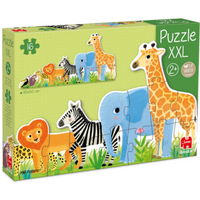 JUMBO SPIELE 53426 GOULA - XXL-Puzzle 16 Teile Dschungel, von klein bis groß von Goula