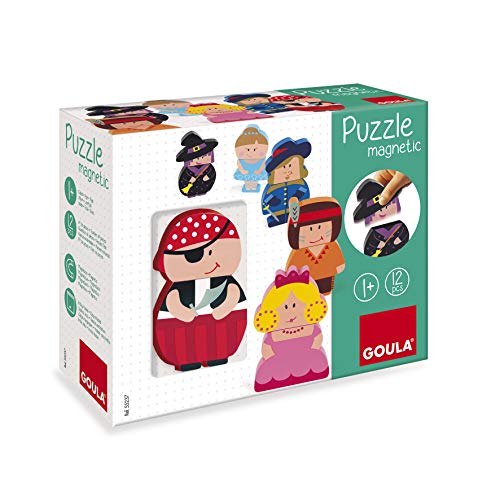 Jumbo Spiele Goula Magnetisches Holzpuzzle Figuren 12-teilig von Goula