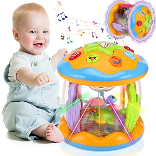 Baby Spielzeug 1 Jahr Junge Mädchen Drehender Projektor Babyspielzeug mit Musik/Licht ab 12 18 Monate Kinderspielzeug Geschenk ab 1 3 Jahr Frühes Lernen für Kleinkind von Gowkeey