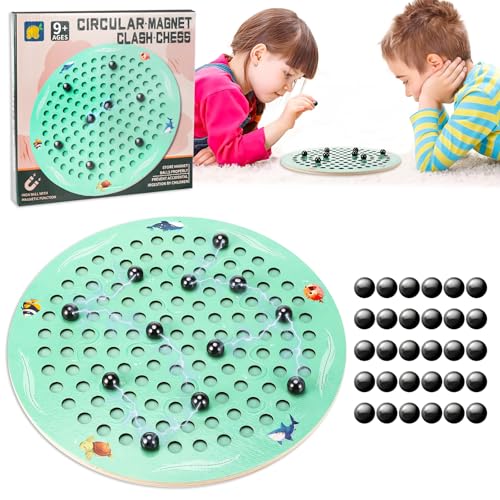 Gowkeey Magnetspiel, 20 Magnete Plus EIN Schachbrett, Magnetisches Schachspiel, Magnet Spiel, Magnetic Chess Game, Magnetspiele Spiel, Tisch Magnetspiel, Schachbrett Magnetisch für Party, Familien von Gowkeey