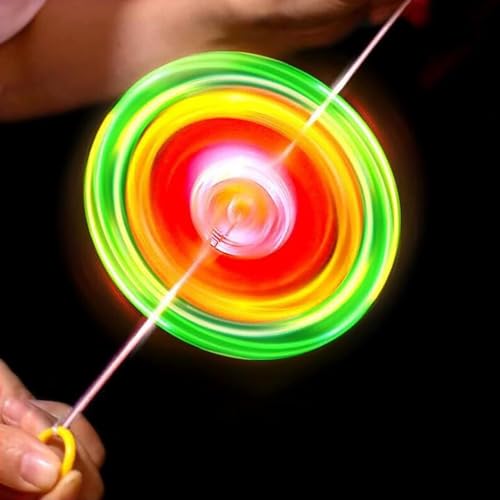 Schwungrad-Spinner, Fidget-Licht, Regenbogen-Lichtshow, Orbitalblitz, Geschenk für Erwachsene, blinkend, leuchtet im Dunkeln, buntes von Gowxs