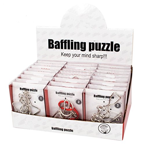 Gracelaza 24 Stück Entwirrung Puzzles Geduldspiele Set - Knobelspiele Kit - Magisches Spielzeug - Denksportaufgaben Metallpuzzle - Ideal Spielzeug und Geschenk für Junge und Mädchen von ZYZYZK