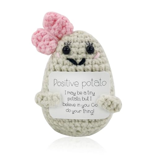 GraduatePro Pocket Hug Positive Krawatte Potato, Kreative Kartoffel Puppe und Kleine Umarmung Glücksbringer, Gute Besserung Geschenke, Mutmacher Prüfung Schwester Geschenk von GraduatePro