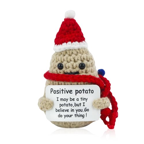 GraduatePro Weihnachtsmütze Pocket Hug Positive Kartoffel Potato, Kreative Kartoffel Puppe und Kleine Umarmung Glücksbringer, Gute Besserung Geschenke, Mutmacher Prüfung Schwester Geschenke von GraduatePro