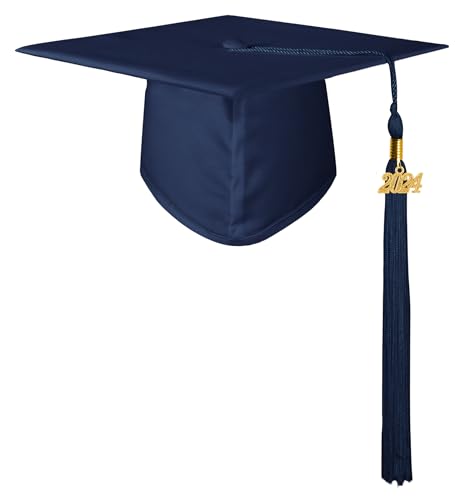 GraduationMall Doktorhut Studentenhut,Uni Abschluss Hut 2025 Anhänger Quaste für die Abschlussfeier vom Hochschule,Abitur,Bachelor Hut Marineblau von GraduationMall