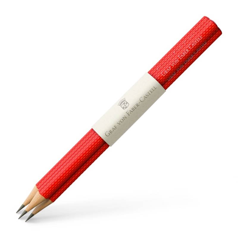 Graf von Faber-Castell Bleistifte Guilloche India Red 3 Stk. von Graf von Faber-Castell