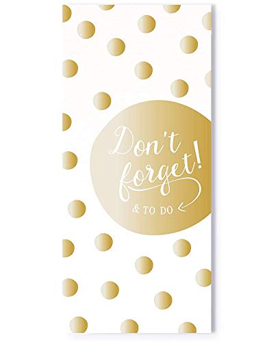 Grafik-Werkstatt 63510 Gold ToDo Block | 97 Blatt mit Listen-Eindruck Don´t Forget | 9,5 x 21 cm von Grafik-Werkstatt