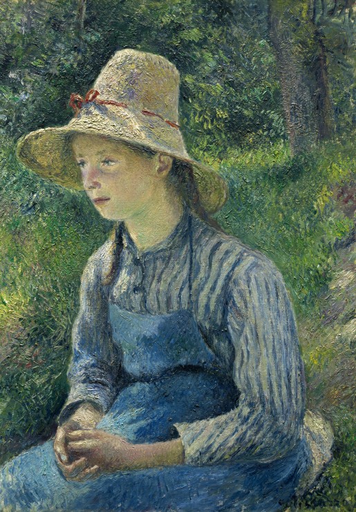Grafika Kids Camille Pissarro: Peasant Girl with a Straw Hat, 1881 12 Teile Puzzle Grafika-F-31246 von Grafika Kids