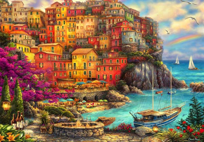 Grafika Kids Chuck Pinson - A Beautiful Day at Cinque Terre 12 Teile Puzzle Grafika-F-31571 von Grafika Kids