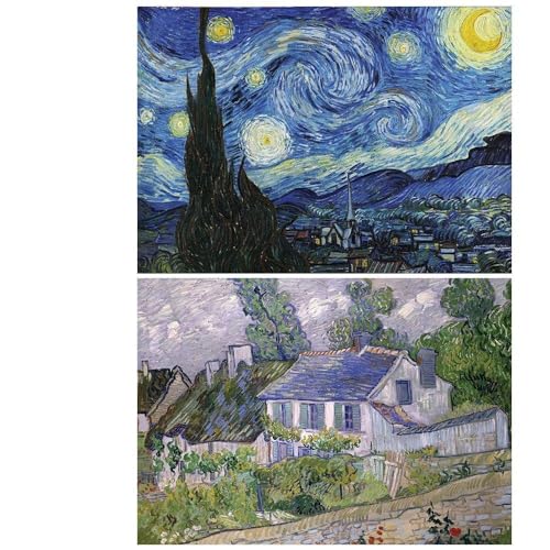 Grafika 2 Puzzles - Die Kunst Van Goghs: Sternennacht, 1889 - Häuser in Auvers, 1890-500 Teile Grafika 2 Puzzles - Die Kunst Van Goghs: Sternennacht, 1889 - Häuser in Auvers, 1890-500 Teile von Grafika