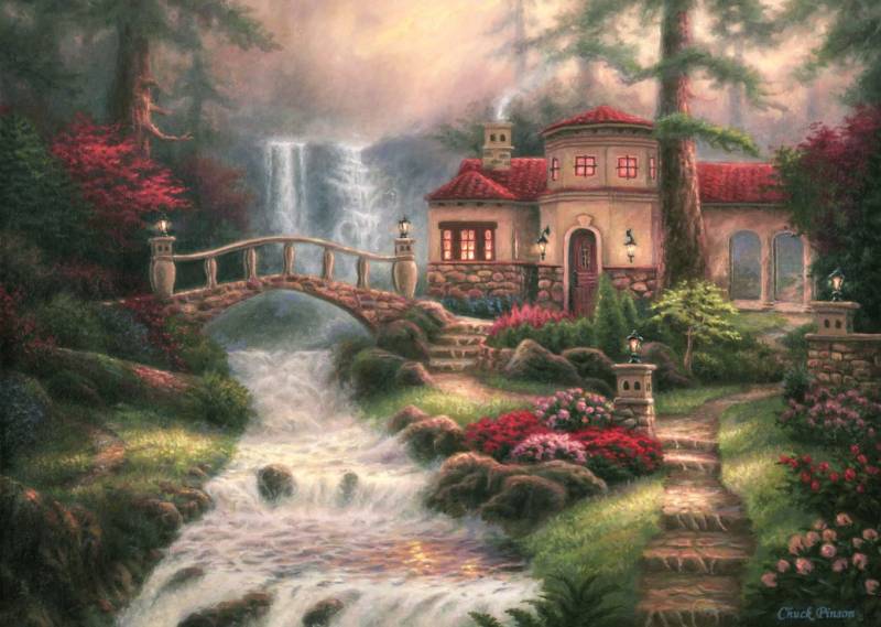 Grafika Chuck Pinson - Sierra River Falls 500 Teile Puzzle Grafika-F-32239 von Grafika