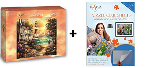 Grafika Puzzle 2000 Teile – Chuck Pinson – Cottage by The Sea + Kleber von Grafika