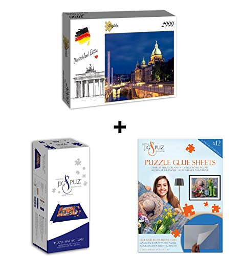 Grafika Puzzle 2000 Teile - Deutschland Edition - Bundesverwaltungsgericht, Leipzig + Kleber + Matte von Grafika