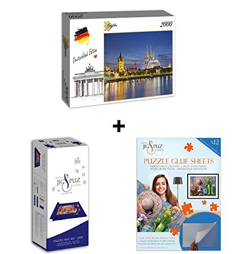 Grafika Puzzle 2000 Teile - Deutschland Edition - Kölner Dom + Kleber + Matte von Grafika