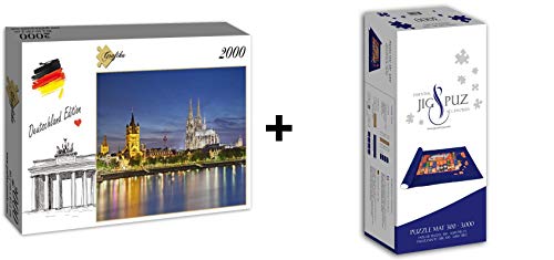 Grafika Puzzle 2000 Teile – Deutschland Edition – Kölner Dom + Matte von Grafika