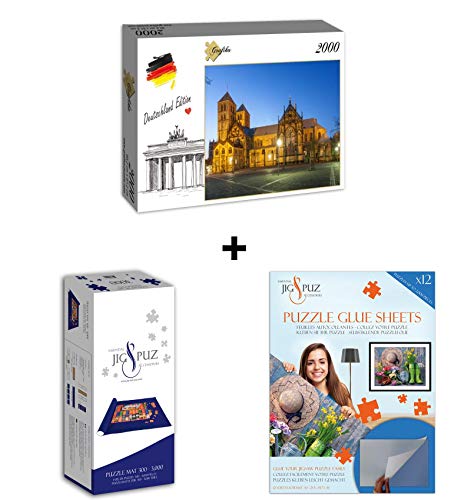 Grafika Puzzle 2000 Teile – Deutschland Edition – Münster-Kathedrale + Kleber + Matte von Grafika