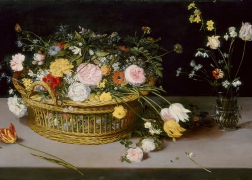 Jan Brueghel Puzzle 500 Teile Flowers in a Basket and a Vase, 1615 von Grafika