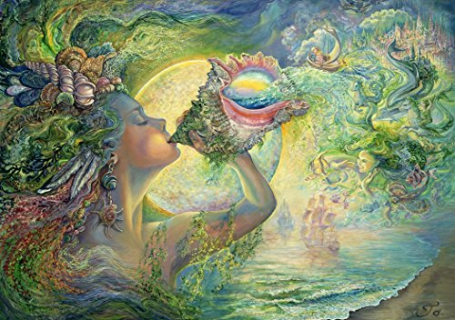 Grafika - Josephine Wall, Call of The Sea - 1500 Teile Puzzle - Künstlerische Darstellung - Die Junge Frau und der Ruf des Meeres - Puzzle für Erwachsene von Grafika