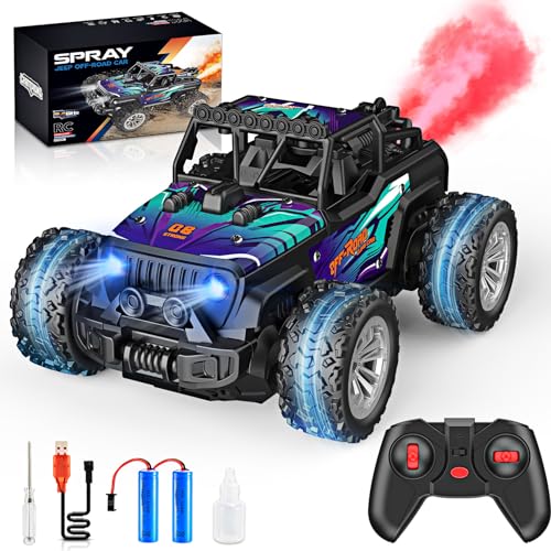 Gralal Ferngesteuertes Auto ab 3 4 5 6 7 8 Jahre, 2.4GHz Monster Truck mit Sprühnebel, LED-Leuchten, Spielzeug ab 3-9 Jahre Junge, RC Auto Geschenk Junge 3-8 Jahre Outdoor Spielzeug von Gralal