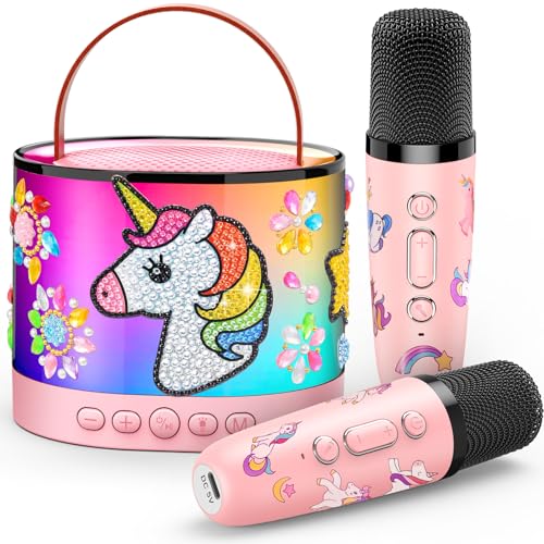 Gralal Karaoke Maschine mit 2 Bluetooth Mikrofon Kinder, Einhorn Geschenk für Mädchen 3-12 Jahre Karaoke Kinder Mikrofon Spielzeug ab 3-12 Jahre Mädchen Microphone Ostergeschenke Kinder von Gralal