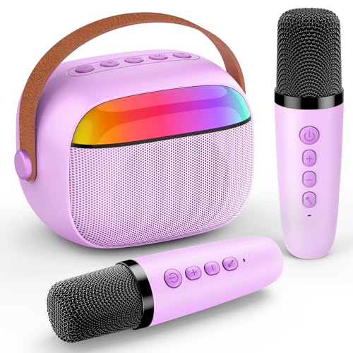 Gralal Geschenk Mädchen 3-10 Jahre, Karaoke Maschine mit 2 Mikrofon Kinder Spielzeug ab 3-12 Jahre Mädchen Karaoke Mini Mikrofon Kinder Microphone Weihnachten Geschenke für Mädchen von Gralal