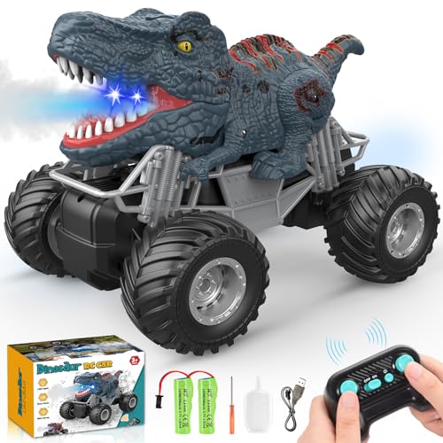 Gralal Monstertruck Ferngesteuertes Auto Ab 3 4 5 6 7 8 Jahre, Dinosaurier Spielzeug Ab 4 5 6 7 8 Jahre Junge Jungen Geschenk Junge 3-8 Jahre, Rc Auto mit Leuchten Spray Kinderspielzeug Ab 4-9 Jahre von Gralal