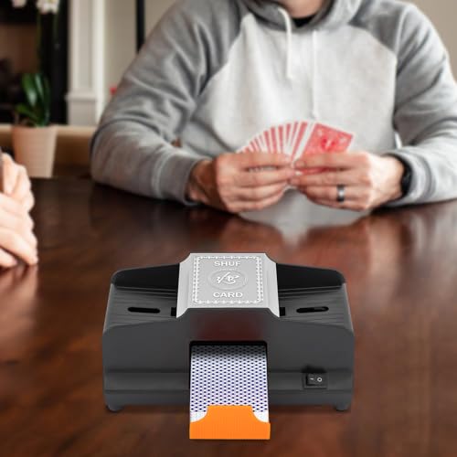 GramStudio Automatischer Kartenmischer,Tragbar Mischmaschine Shuffler Maschine für Poker, Texas Hold'em, UNO und Blackjack, Hand und Fuß, Bridge von GramStudio