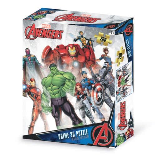 Grandi Giochi PUA01000 Avengers Horizontales Linsenpuzzle, mit 200 Teilen und 3D-Effekt-Packung-PUA01000 von Grandi Giochi