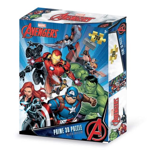 Grandi Giochi Avengers PUA02000 Vertikales Linsenpuzzle, 200 Teile im Lieferumfang enthalten und 3D-PUA02000 Effekt von Grandi Giochi