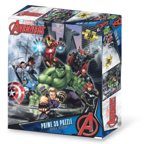 Grandi Giochi PUA03000 Avengers Horizontales Linsenpuzzle, mit 500 Teilen und 3D-Effekt-Packung-PUA03000 von Grandi Giochi