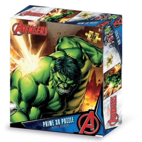 Grandi Giochi PUA05000 Marvel Avengers Hulk Horizontales Linsenpuzzle mit 500 Teilen und 3D-Effekt-Packung-PUA05000 von Grandi Giochi