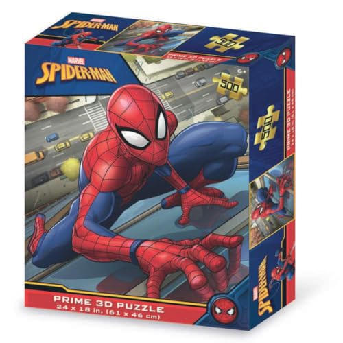 Grandi Giochi PUA06000 Marvel Spiderman Horizontales Linsenpuzzle, mit 500 Teilen und 3D-Effekt-Packung-PUA06000 von Grandi Giochi