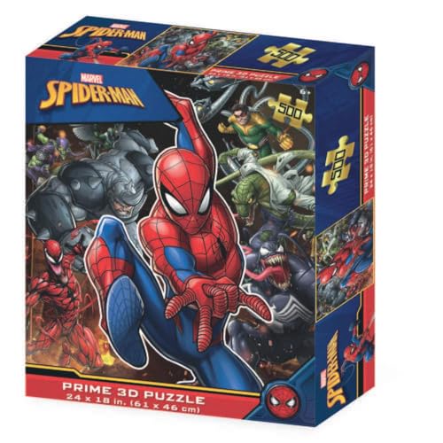 Grandi Giochi PUA07000 Spiderman vs nemici Marvel Feinde horizontales Linsenpuzzle, mit 500 Teilen und 3D-Effekt Verpackung-PUA07000 von Grandi Giochi