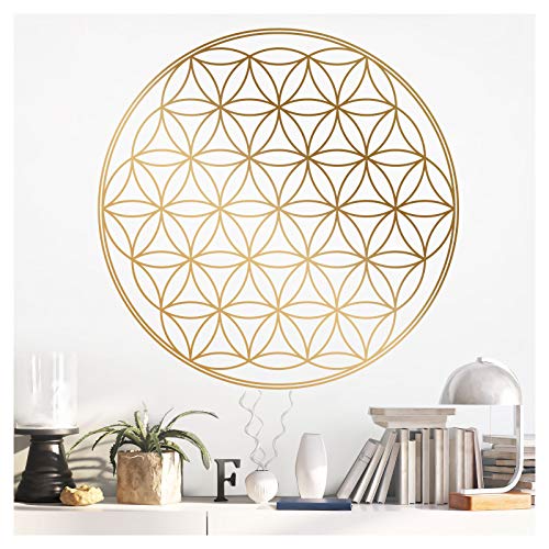 Grandora Wandtattoo Blume des Lebens I Gold (BxH) 35 x 35 cm I Schlafzimmer Wohnzimmer Sticker Aufkleber Wandaufkleber Wandsticker Mandala Folie W940 von Grandora