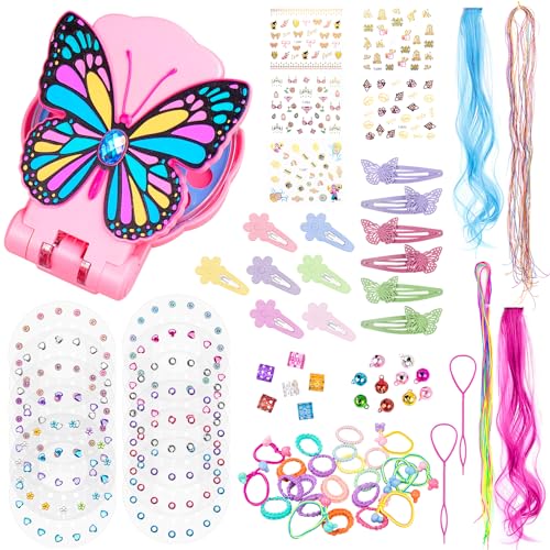 Hair Bedazzler Kit,Diamond Hair Machine,Hair Gemstone Styler Strasssteine Haare,Haarschmuck Mädchen Spielzeug,mit Hair Gems Haarsträhnen Kinder,Glitzersteine Haare Haarflechter für Mädchen Geschenke von Grantop