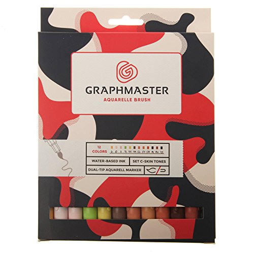 Graphmaster Aquarelle Pinselset - Hauttöne 12 von Graphmaster