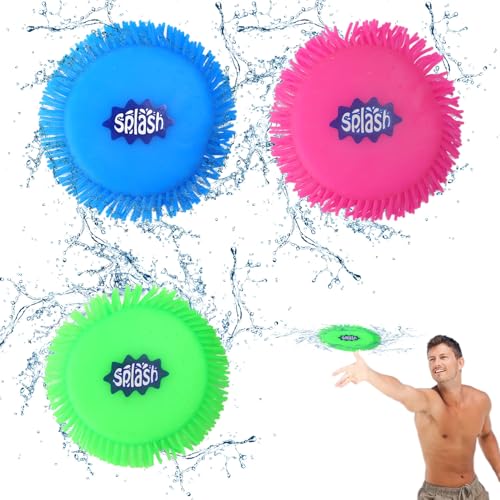 Graplan 3 Stück Wasser Frisbee,Frisbee Kinder,Soft Frisbee,Wasser Frisbee Splash,Wasser Wurfscheibe aus Schaumstoff und Silikon,Wurfscheibe Wasserspielzeug,Extra Soft in knalligen Farben für den Somme von Graplan