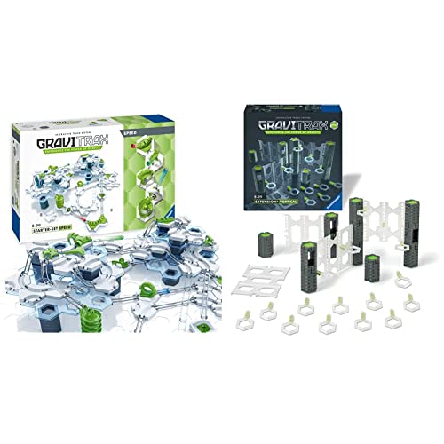 Ravensburger 27412 GraviTrax Starterset Speed mit 185 Teilen & Ravensburger GraviTrax PRO Erweiterung Vertical - Ideales Zubehör für spektakuläre Kugelbahnen, für Kinder ab 8 Jahren von GraviTrax