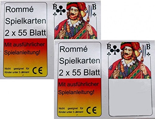 Gravidus Kartenset 4er Set 55 Blatt für Rommé Canasta Skat Kartenspiel– Französisches Blatt & Hochwertige Qualität Gravidus Kartenset 4er Set 55 Blatt für Rommé Canasta Skat Kartenspiel– Französisches Blatt & Hochwertige Qualität von Gravidus