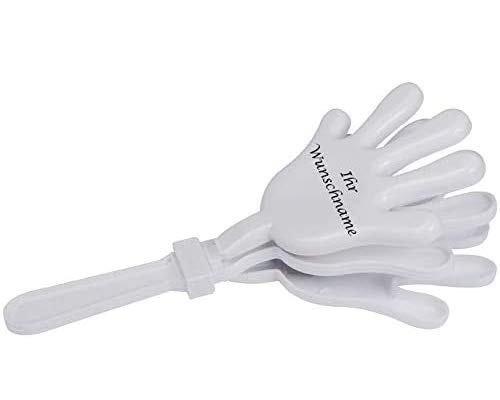 Hand-Clapper mit Gravur / Klatschhand / Klapperhand von Gravur by Livepac Office