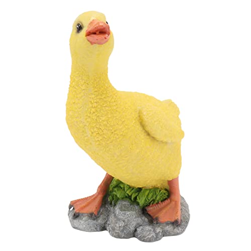 GRCFUMO Garten-Enten-Statue, Garten-Enten-Dekoration, lustige Enten-Skulptur für Büro-Desktop, Outdoor-Hof-Ornament (Yellow) von Grcfumo