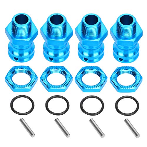 Grcfumo 4-teiliger Radverlängerungsadapter, RC-Auto-Rad-Sechskantnabe aus Aluminiumlegierung, Rad-Sechskantnaben-Adapter für 1/8 RC-Automodell (Blue) von Grcfumo