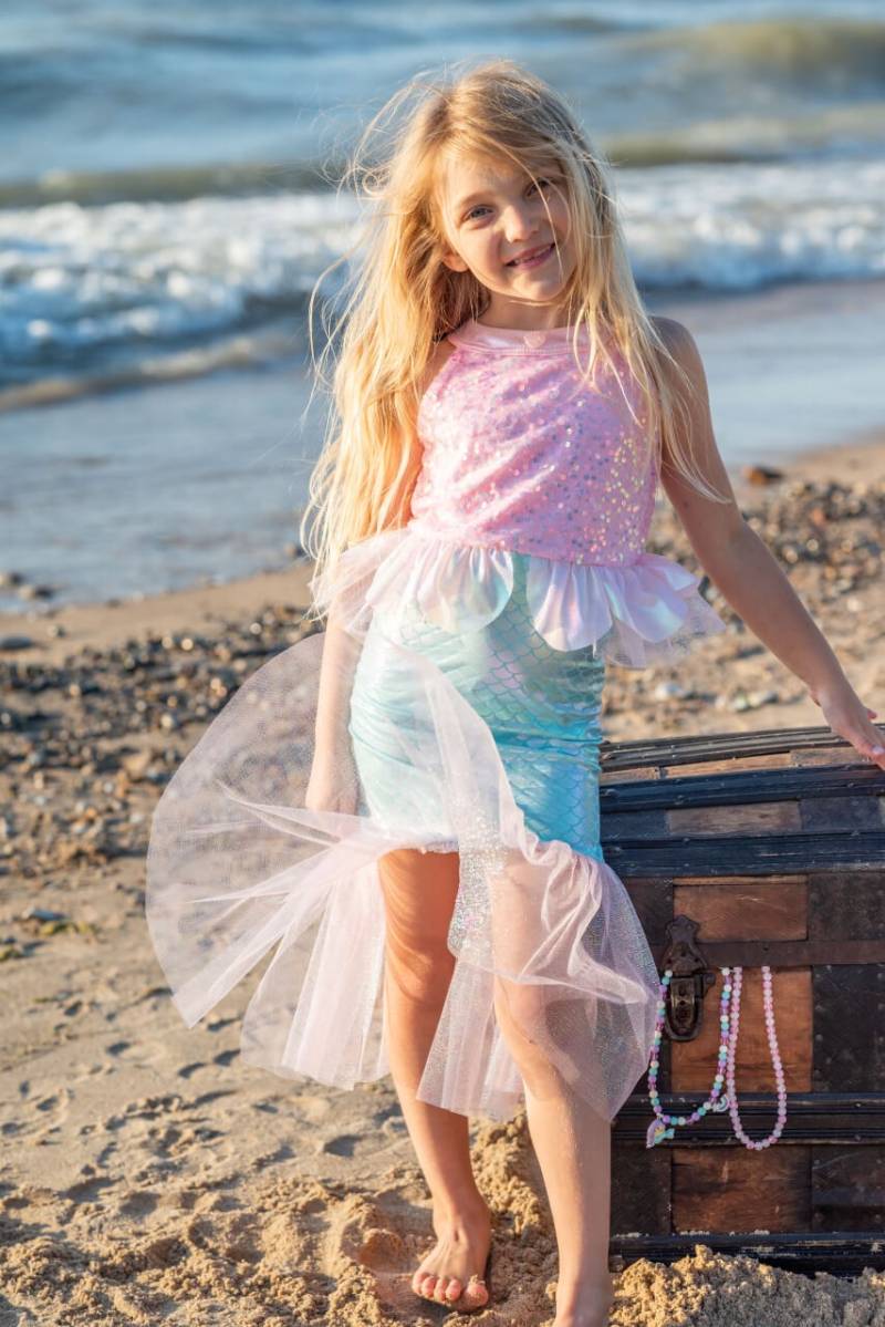 Bezauberndes Meerjungfrau-Kleid Mysty, pink (5-6Jahre) von Great Pretenders