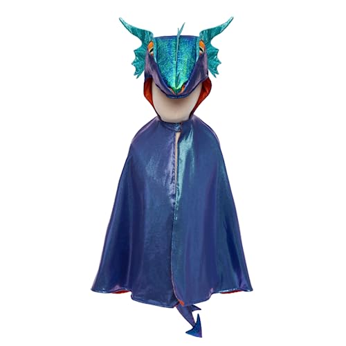 Great Pretenders Azure The Metallic Dragon Cape 5/6 57185 Kinder Drache Kostüm von Great Pretenders