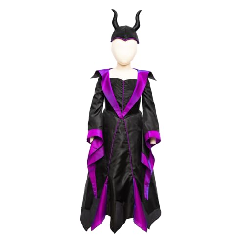 Great Pretenders Bösewicht Prinzessin Kleid & Kopfbedeckung Halloween Kostüm für Kinder Villian Kostüm Größe 5-6 von Great Pretenders