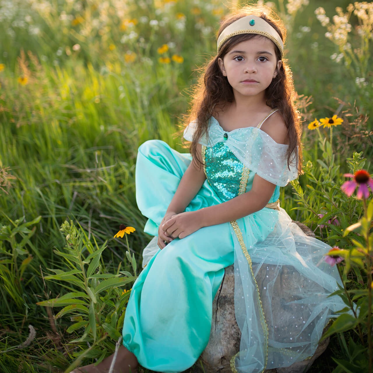 Jasmine Princess Set – Orientalisches Prinzessinnen-Kostüm für Kinder, 3-4 Jahre von Great Pretenders