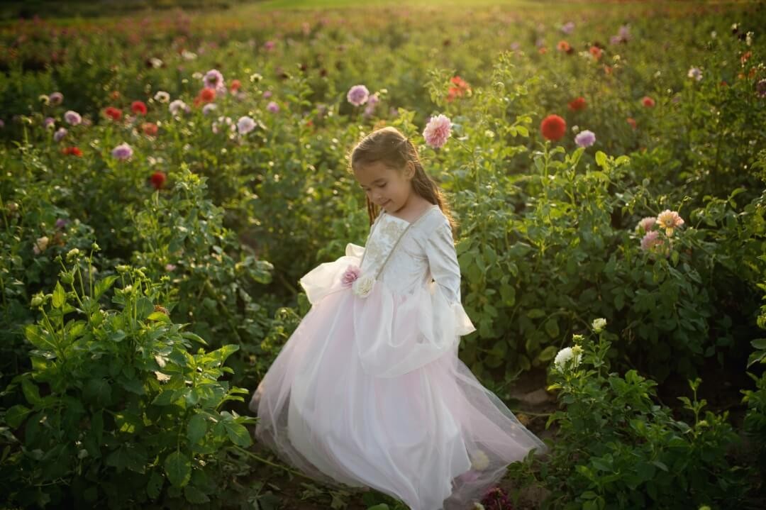 Prinzessinnenkleid Goldene Rose rosa/weiß – Kostüm Kinder 5-6 Jahre, Fasching Prinzessin Prinzessinnenkleid Goldene Rose rosa/weiß – Kostüm Kinder 5-6 Jahre, Fasching Prinzessin von Great Pretenders